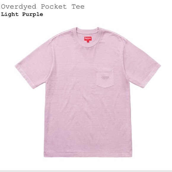 ❗️SOLD❗️Supreme overdyed pocket tee light purple - Picture 4 of 5